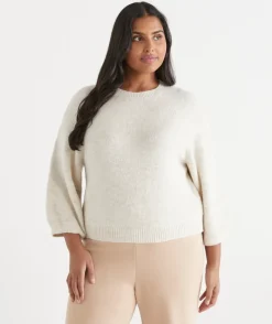 Sussan Tops|Knitwear>3/4 Sleeve Knit Top