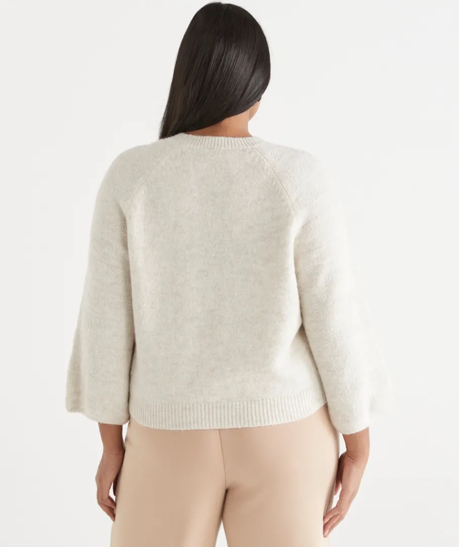 Sussan Tops|Knitwear>3/4 Sleeve Knit Top