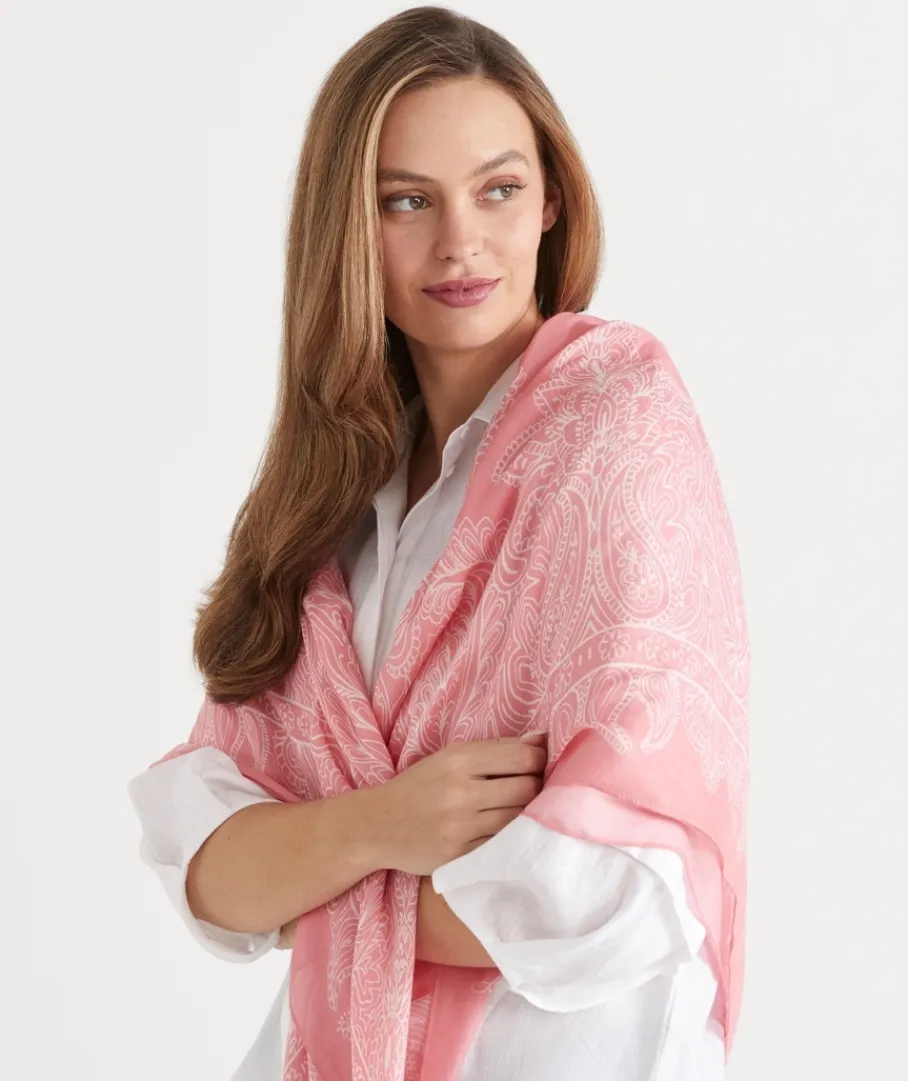 Sussan Scarves>Bandana Print Scarf - Pink