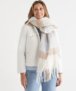 Sussan Knit Accessories|Scarves>Brushed Check Scarf -