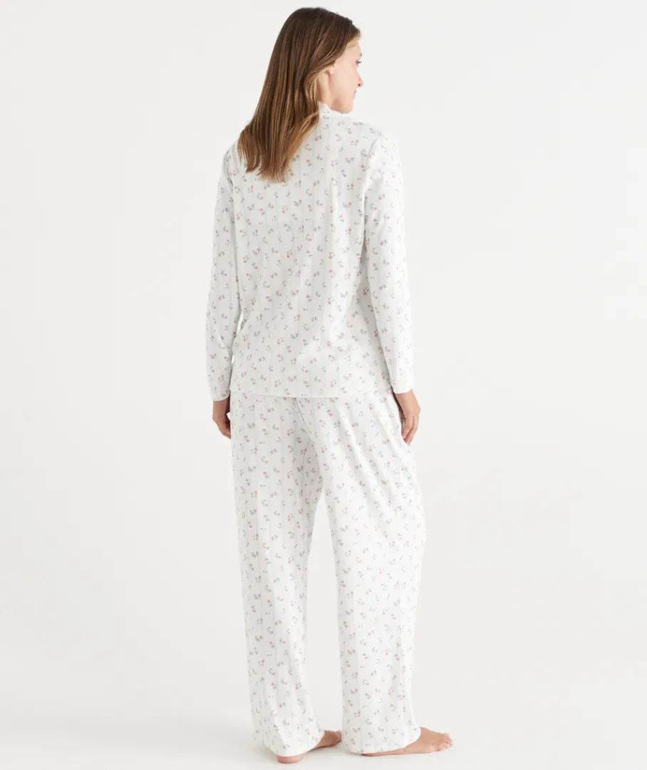 Sussan Pyjama Sets>Brushed Pointelle Floral Ditsy Pyjama Set