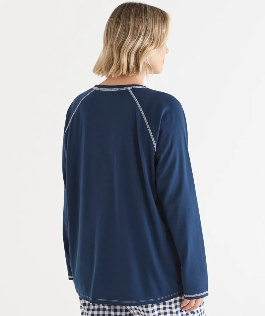 Women Sussan Women's Pyjama Tops|Everyday Icons>Contrast Long Sleeve Pyjama Top