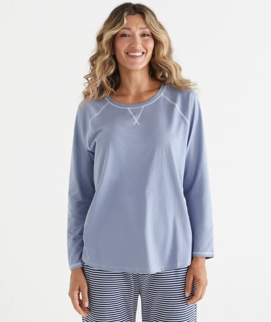 Women Sussan Women's Pyjama Tops|Everyday Icons>Contrast Long Sleeve Pyjama Top