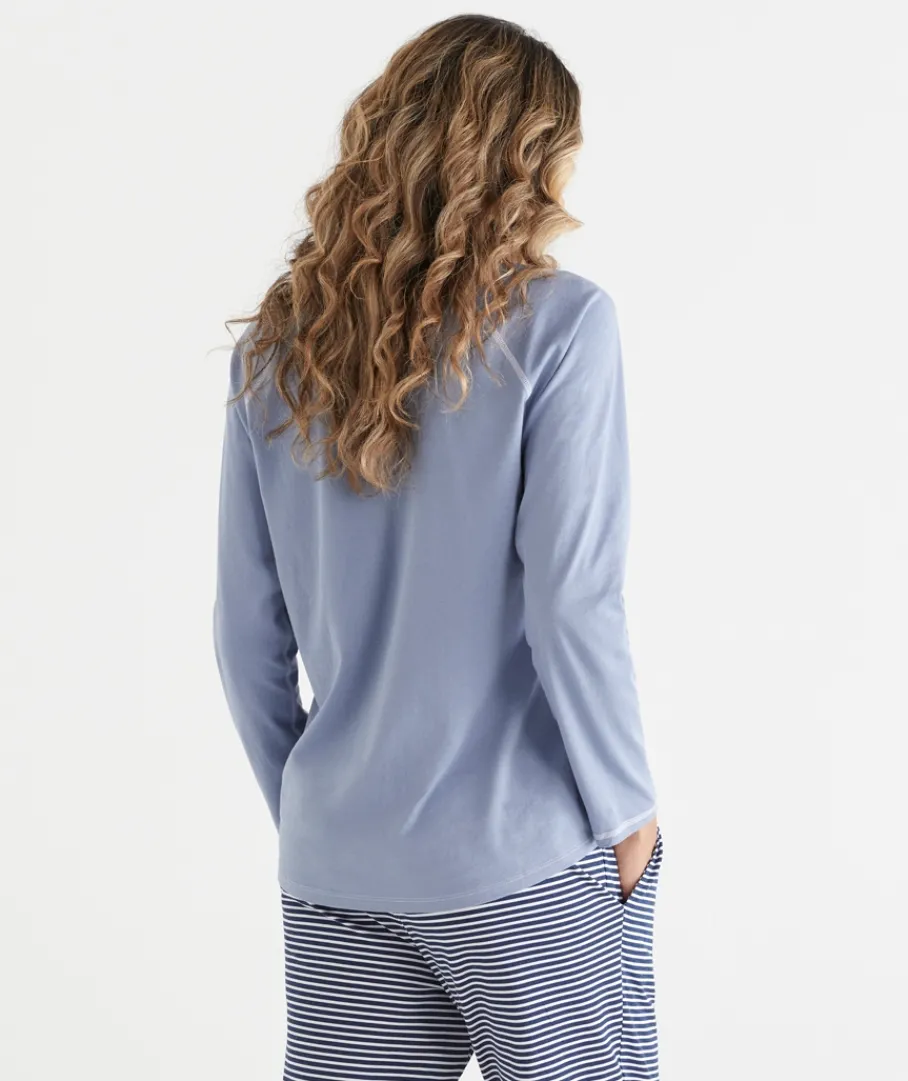 Women Sussan Women's Pyjama Tops|Everyday Icons>Contrast Long Sleeve Pyjama Top