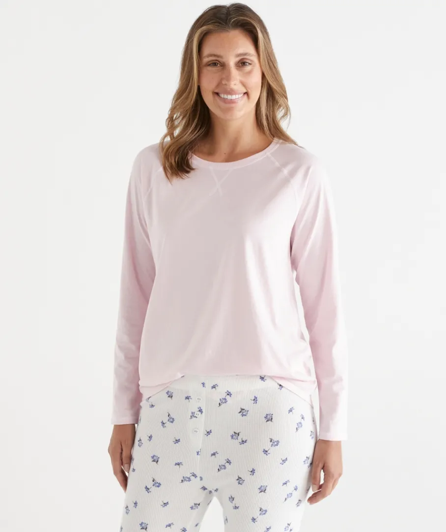 Women Sussan Women's Pyjama Tops|Everyday Icons>Contrast Long Sleeve Pyjama Top