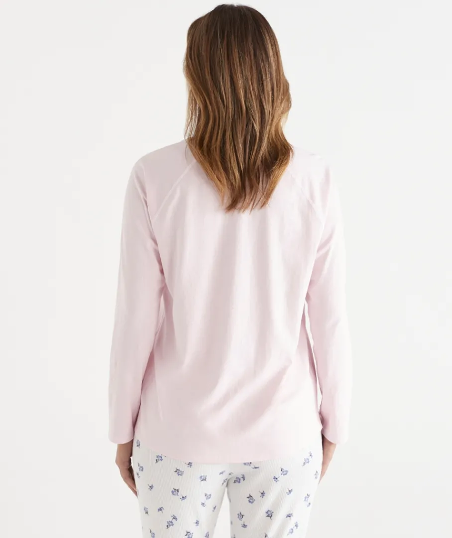 Women Sussan Women's Pyjama Tops|Everyday Icons>Contrast Long Sleeve Pyjama Top