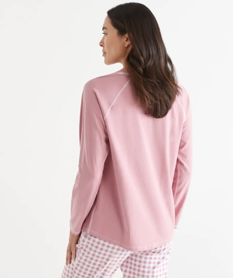 Women Sussan Women's Pyjama Tops|Everyday Icons>Contrast Long Sleeve Pyjama Top