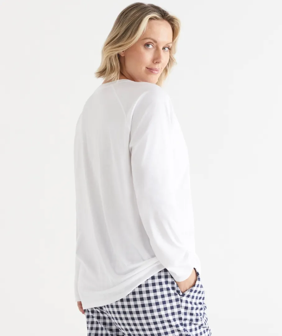 Women Sussan Women's Pyjama Tops|Everyday Icons>Contrast Long Sleeve Pyjama Top