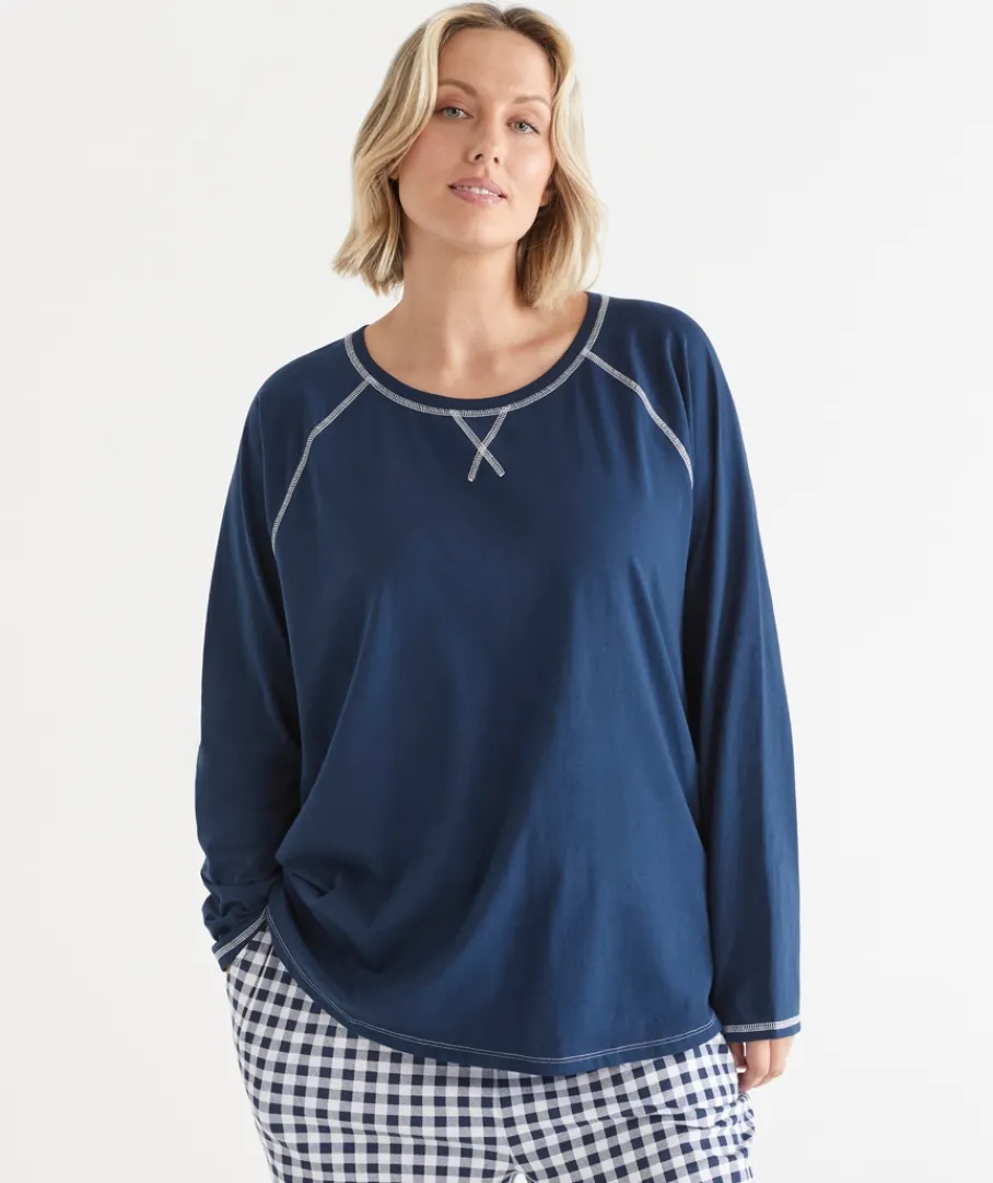 Women Sussan Women's Pyjama Tops|Everyday Icons>Contrast Long Sleeve Pyjama Top