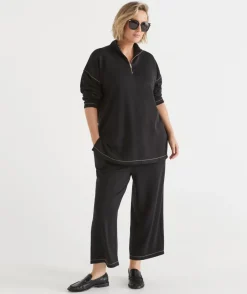Sussan Pants>Contrast Stitch Culotte Pant