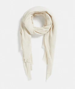 Sussan Knit Accessories|Scarves>Cream Plisse Textured Scarf