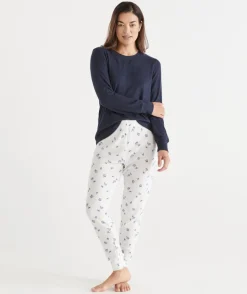 Sussan Pyjama Bottoms>Daisy Print Waffle Jogger