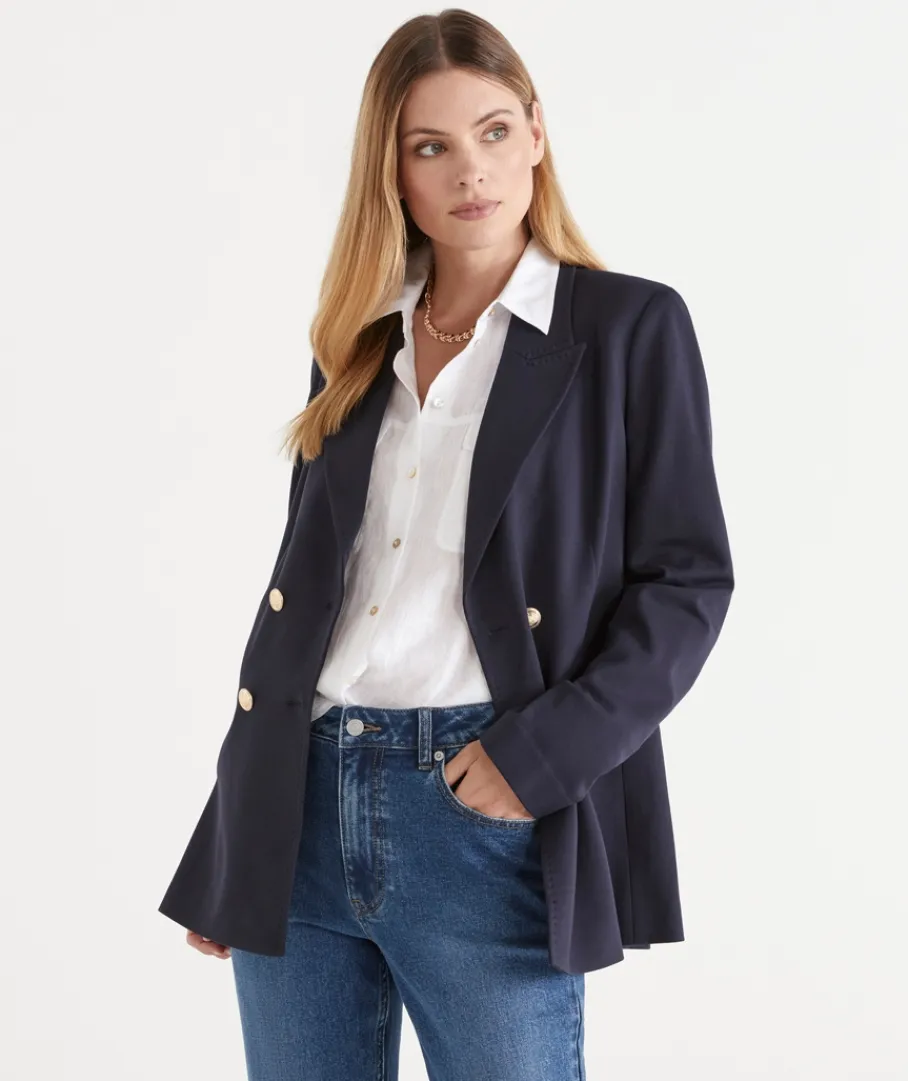 Sussan Everyday Icons>Double Breasted Ponte Blazer