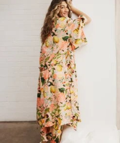 Sussan Dressing Gowns>Floral Botanical Orchard Kimono - Pink