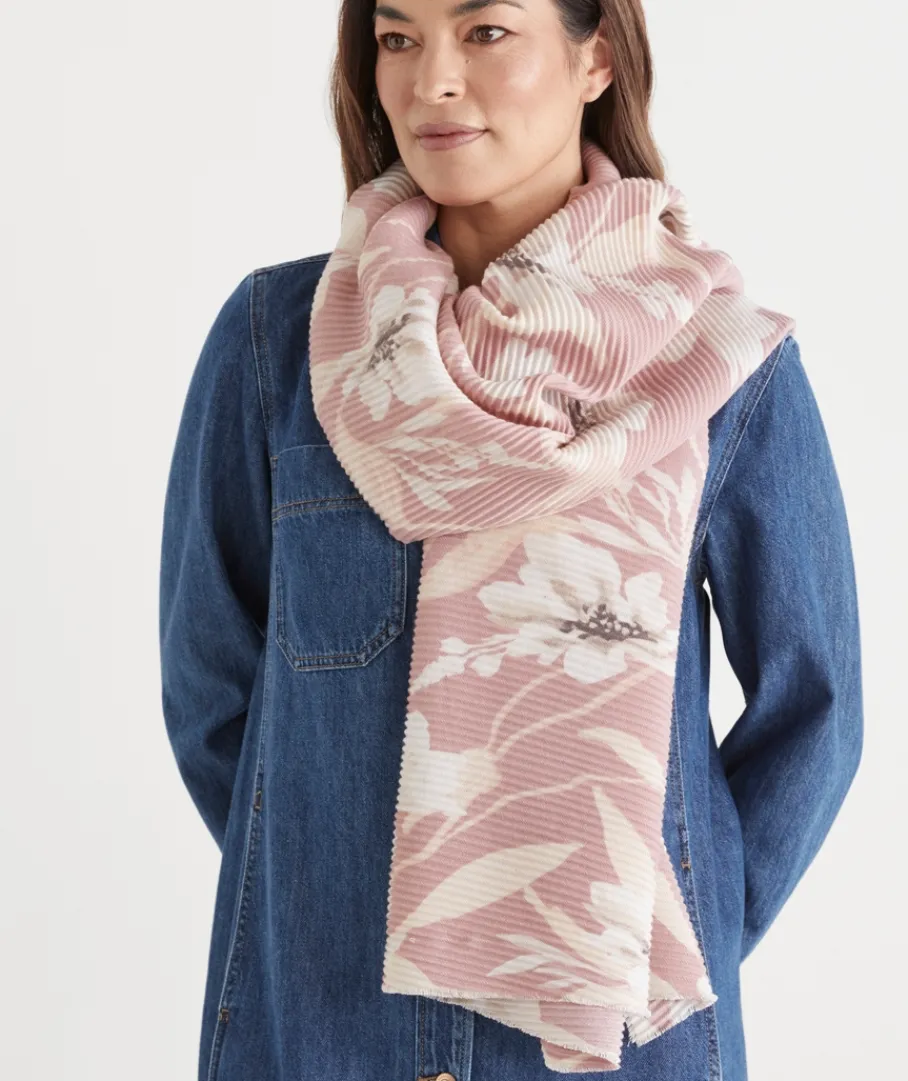Sussan Knit Accessories|Scarves>Floral Whisper Plisse Scarf