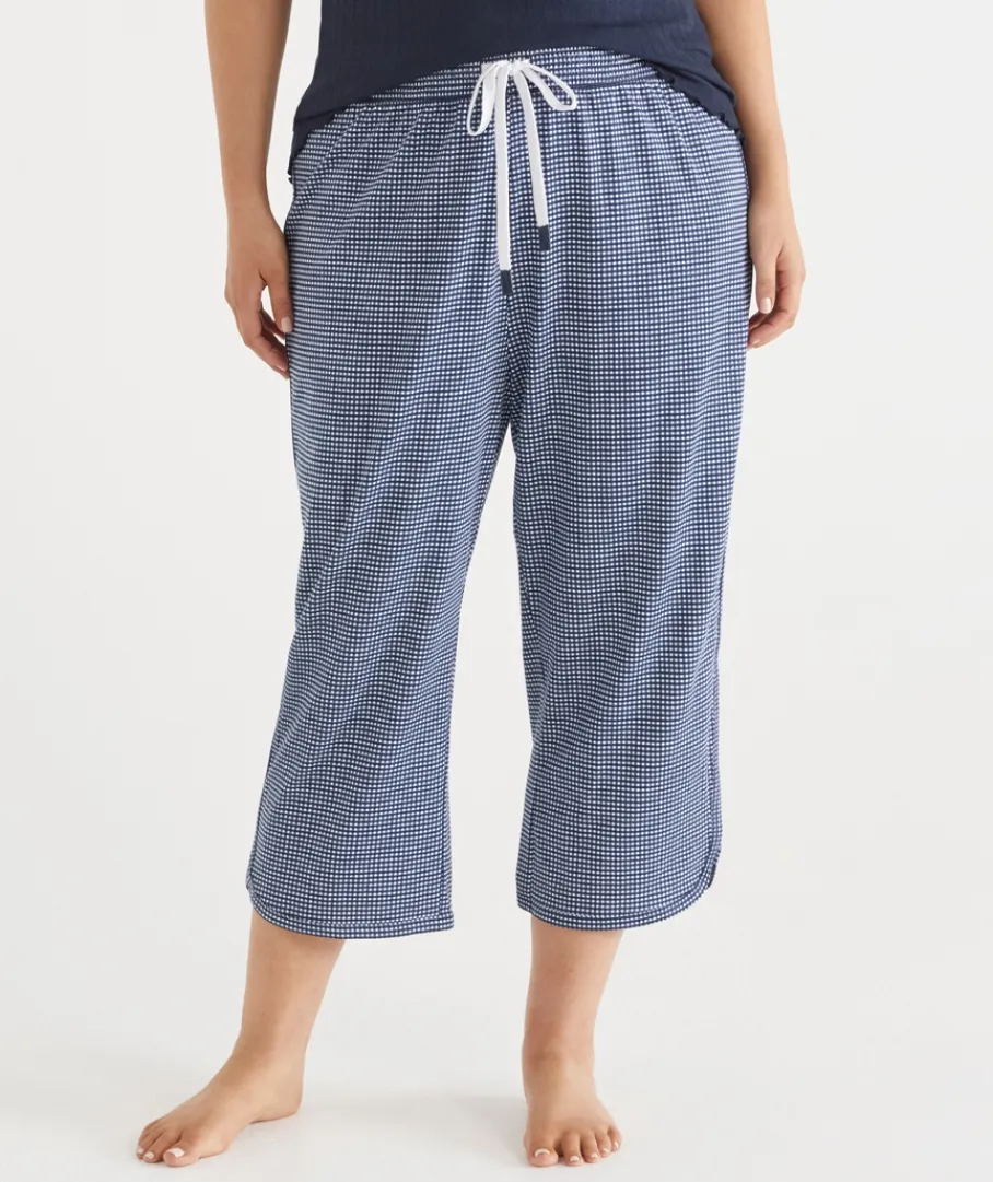 Sussan Pyjama Bottoms>Gingham 3/4 Pyjama Pant