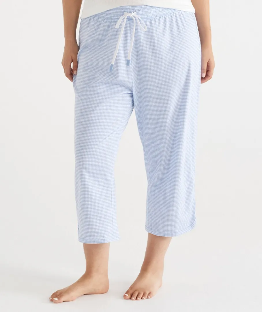 Sussan Pyjama Bottoms>Gingham 3/4 Pyjama Pant