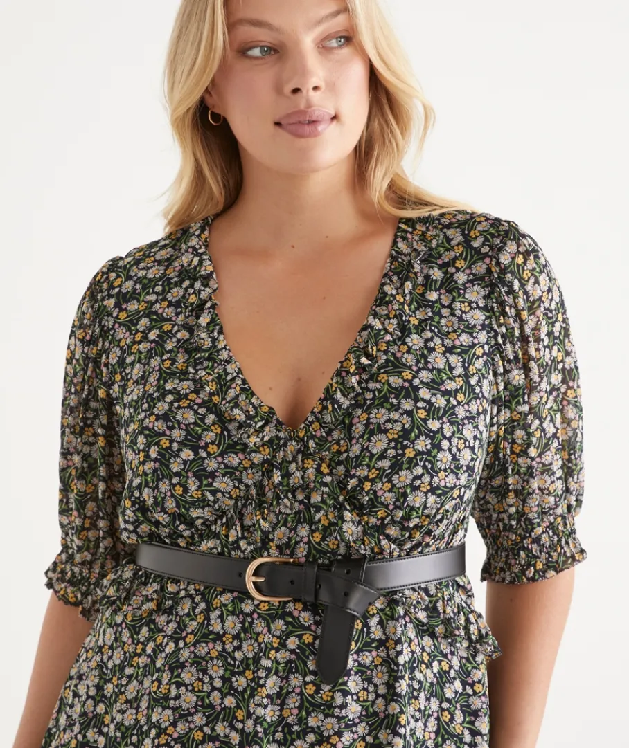 Sussan Belts>Gold Buckle Leather Belt