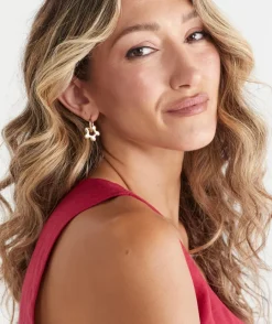Sussan Jewellery>Plated Flower Huggie Earring