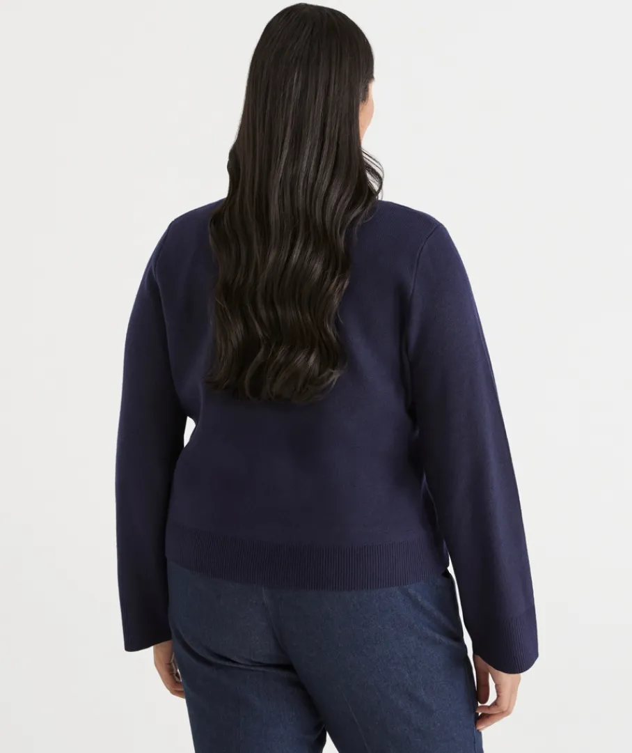 Sussan Knitwear|Tops>Knit Crew Neck Cardigan