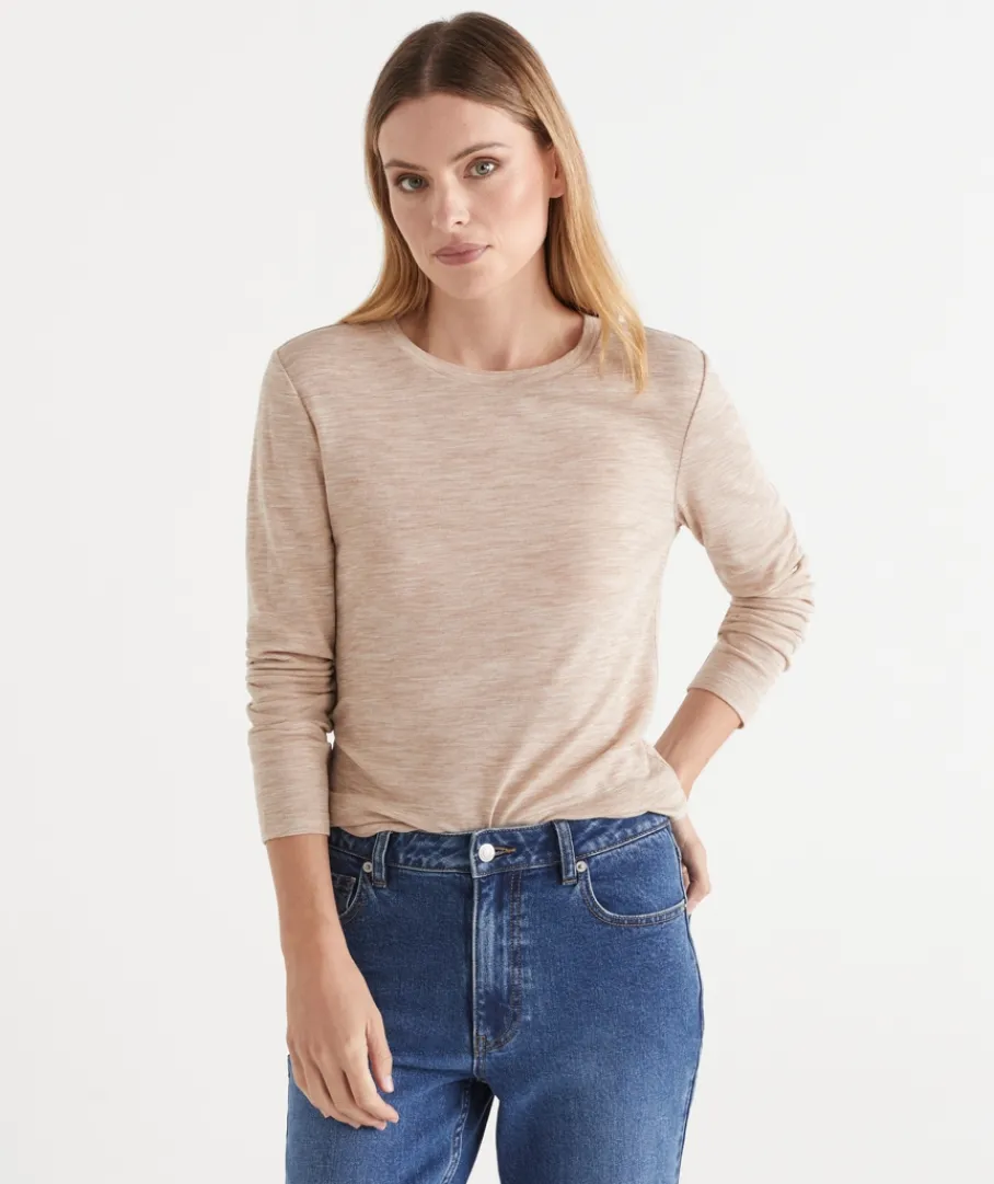 Sussan Tops|T-Shirts>Long Sleeve Crew Neck Top