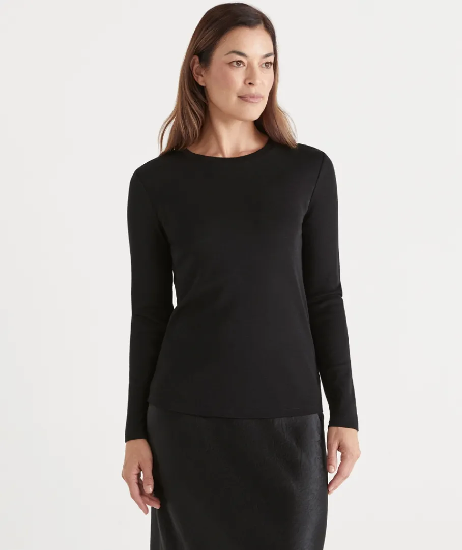 Sussan Tops|T-Shirts>Long Sleeve Crew Neck Top