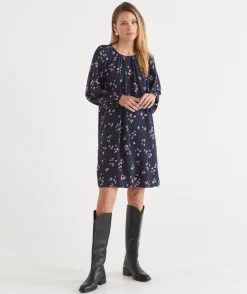 Sussan Dresses>Long Sleeve Floral Shift Dress