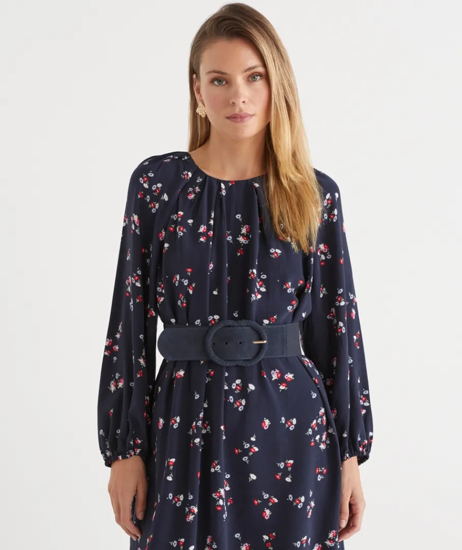Sussan Dresses>Long Sleeve Floral Shift Dress