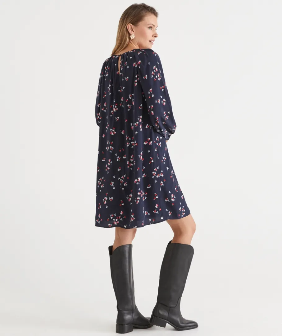 Sussan Dresses>Long Sleeve Floral Shift Dress