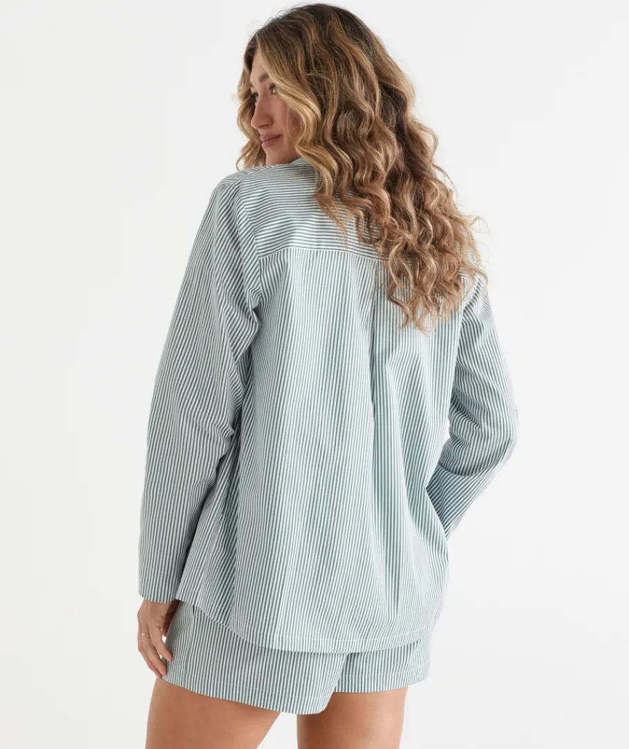 Women Sussan Women's Pyjama Tops>Long Sleeve Stripe Pyjama Shirt