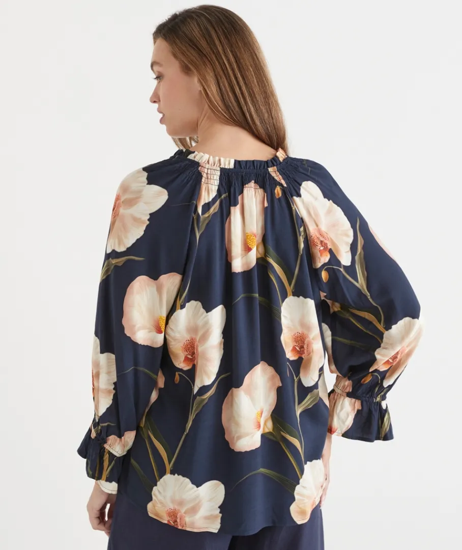 Sussan Tops|Shirts & Blouses>Orchid Floral Long Sleeve Blouse