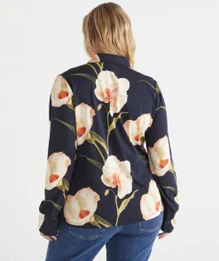 Sussan Tops|Shirts & Blouses>Orchid Floral Long Sleeve Jersey Shirt