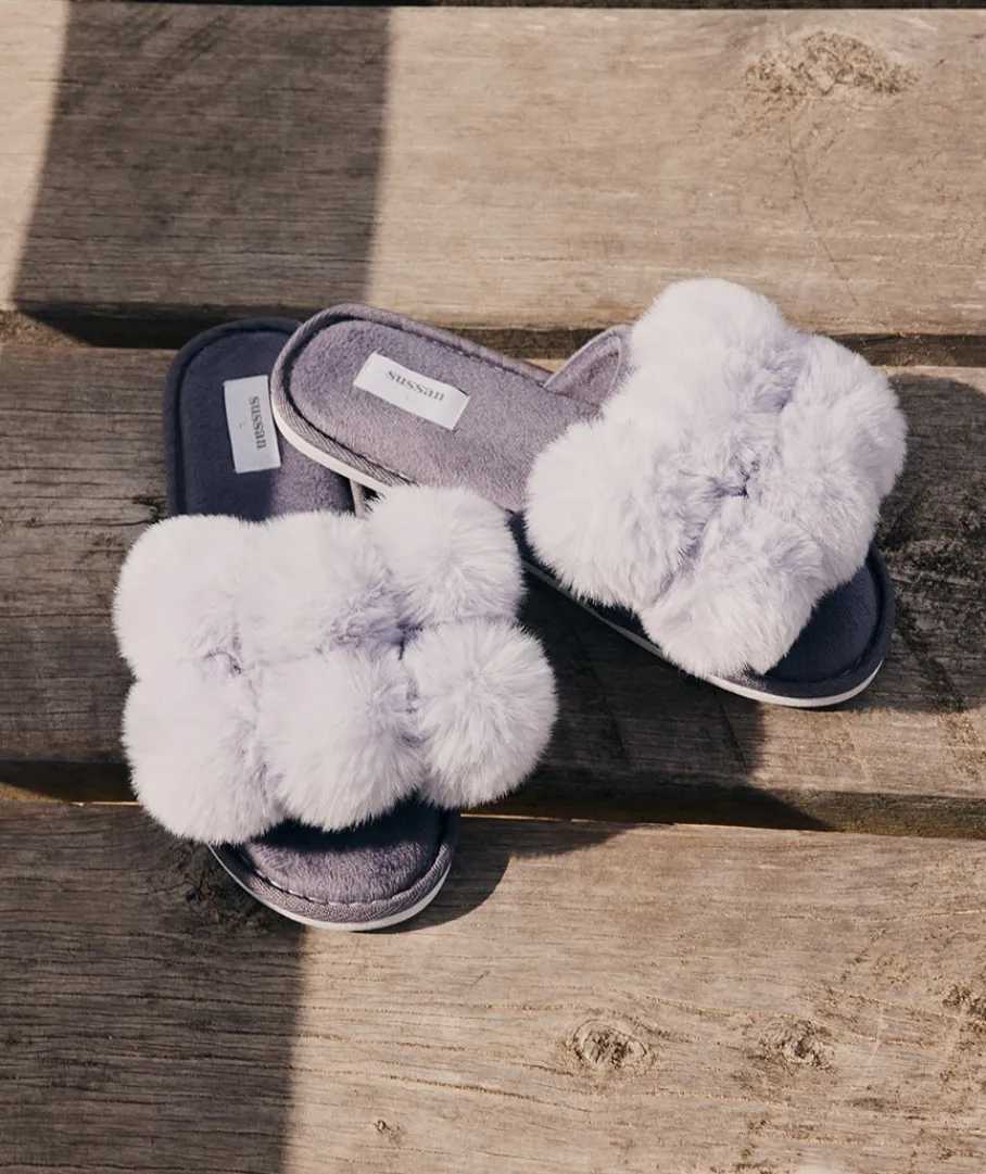 Sussan Slippers>Pom Pom Slippers - Purple