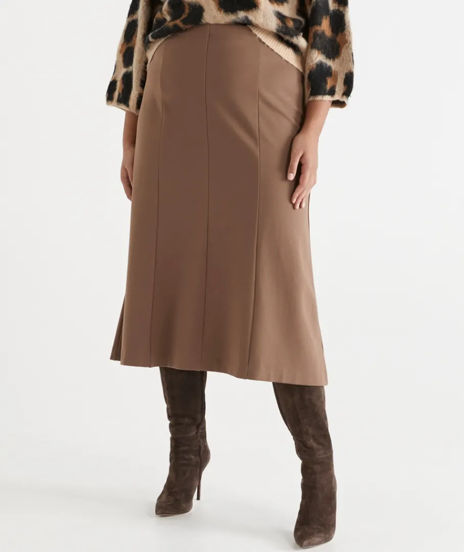 Sussan Skirts>Ponte A-Line Midi Skirt