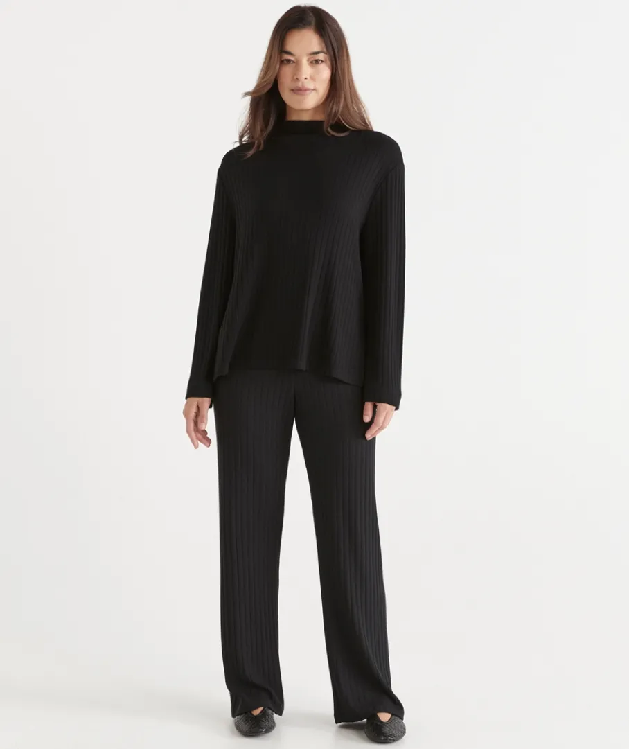 Sussan Pants|Loungewear>Ribbed Straight Leg Pant