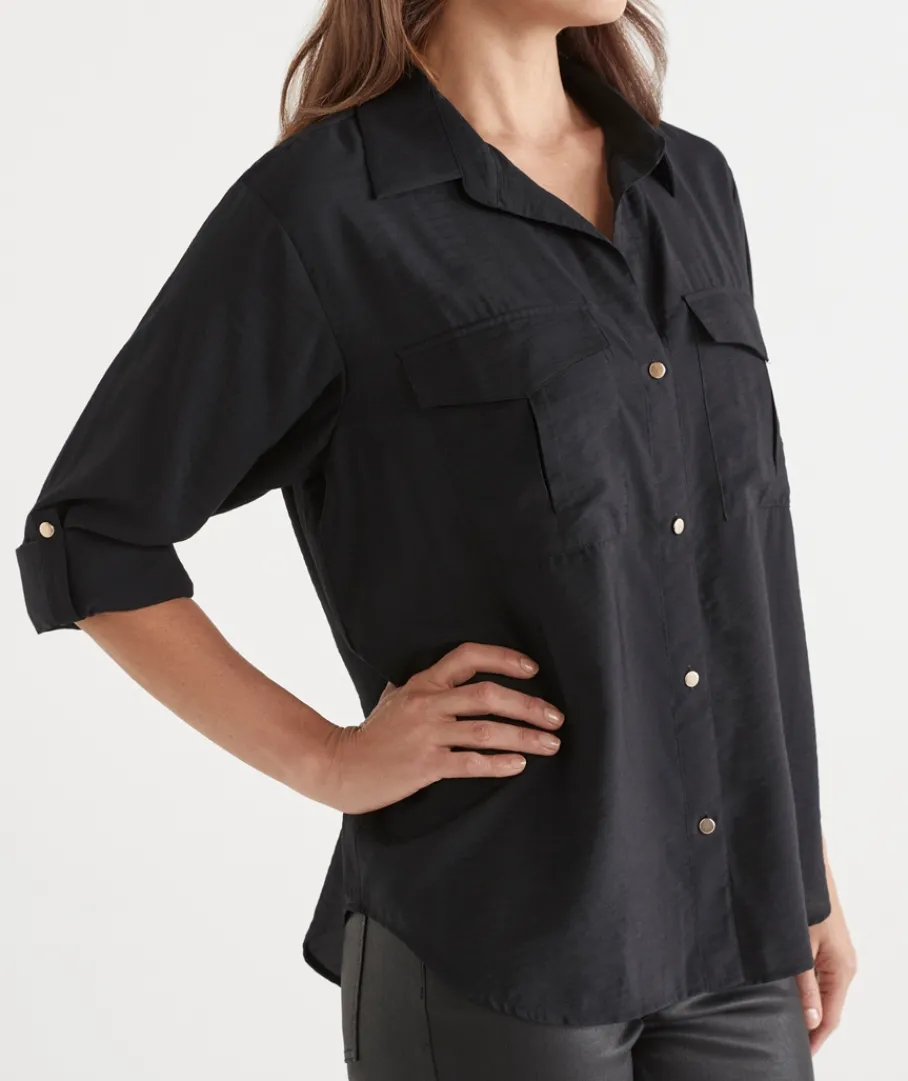 Sussan Tops|Shirts & Blouses>Roll Tab Sleeve Shirt