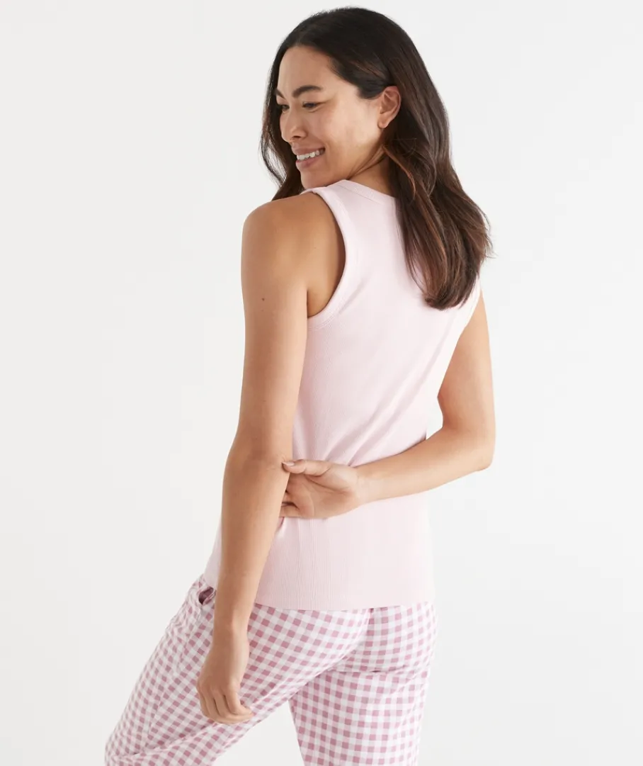 Women Sussan Women's Pyjama Tops>Scoop Shelf Bra Pyjama Tank