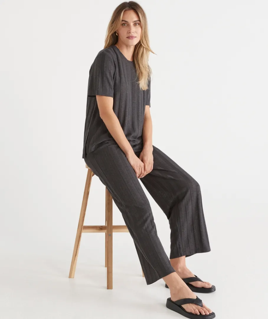 Sussan Pants|Loungewear>Self-Stripe Knit Pant