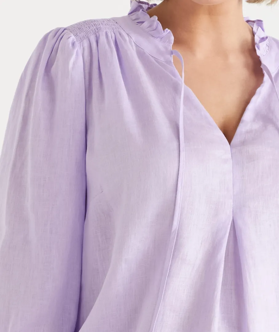 Sussan Tops|Shirts & Blouses>Shirred Shoulder 3/4 Sleeve Top