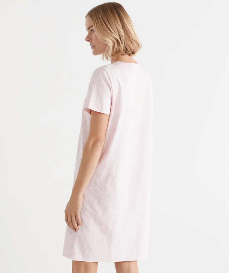 Sussan Nighties|Everyday Icons>Short Sleeve Paisley Placket Nightie