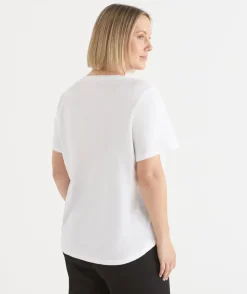 Sussan Tops|T-Shirts>Slub Crew Neck T-Shirt