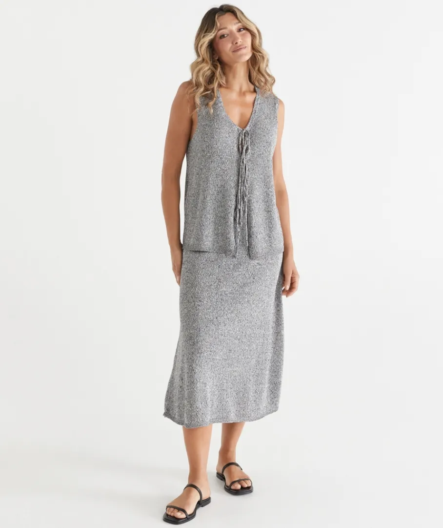 Sussan Matching Sets|Skirts>Speckled Knit Midi Skirt