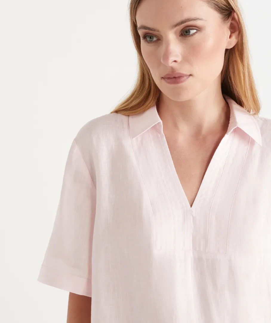 Sussan Tops|Shirts & Blouses>Stitch Detail Short Sleeve Top
