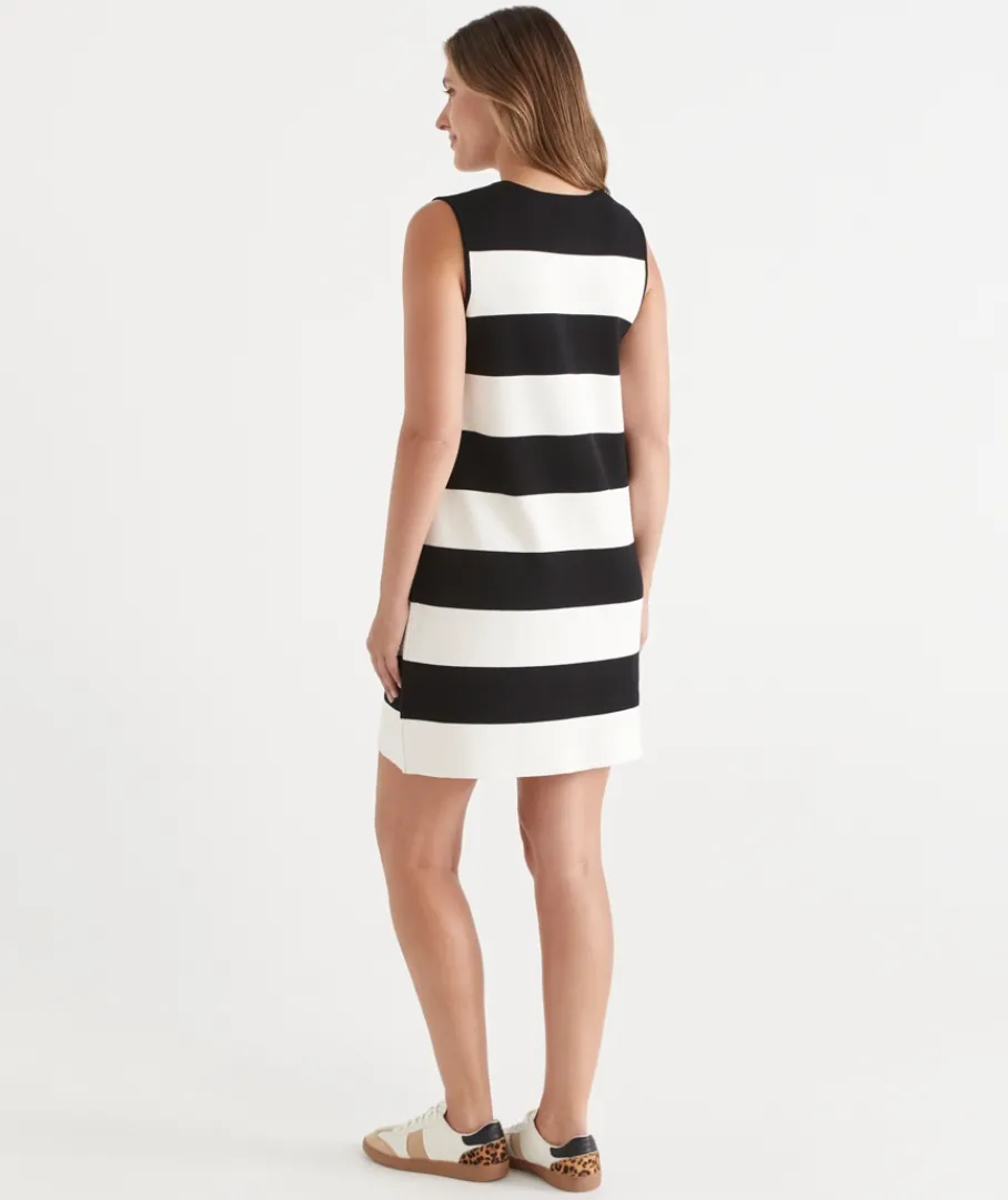 Sussan Dresses|Knitwear>Stripe Knit Shift Dress