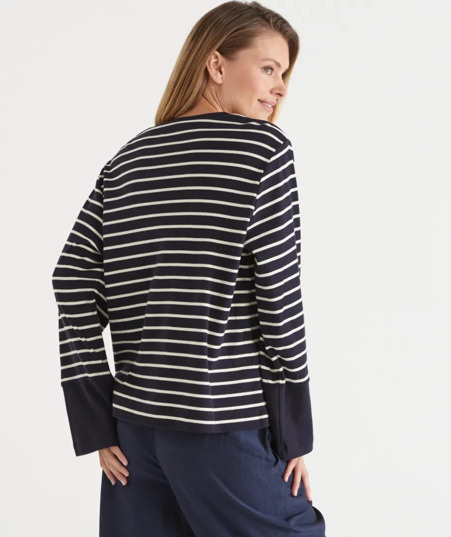 Sussan Tops|Loungewear>Stripe Long Sleeve Jumper -