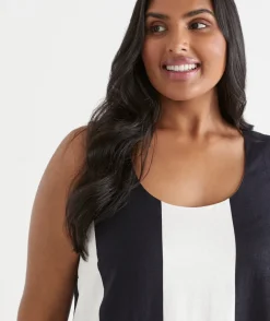 Sussan Dresses>Wide Stripe Column Midi Dress