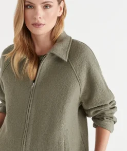 Sussan Jackets & Coats|Jackets>Zip Front Collared Jacket